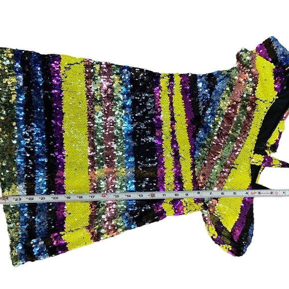 Rare editions Colorful Layered Sequin Cocktail Dress - Picture 14 of 16
